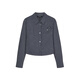 Teenie Weenie Bear Women's Clothing Shirt 2025 Autumn New Women's Temperament Commuter Short Plaid Shirt Navy Blue S