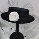 Gisela Hepburn style hat, autumn and winter European and American celebrity small fragrance light luxury Hepburn style photography photography felt hat retro British black pearl felt hat