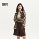Semir long-sleeved shirt for women mid-length lazy loose off-shoulder autumn chic retro plaid shirt 101524105004