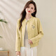 
ROMON (ROMON) jacket for women with high-end embroidered cotton linen short spring and autumn 2025 new lace spliced ​​stand-up collar jacket top baseball uniform light blue S