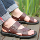 Ferme à air chaud (refengmai) Real Cobine de vache chaussures de plage d'été décontractées Sandales de cuir véritable pour hommes à l'extérieur à double usage chaussures de conduite usagés usurant non-glissement 9928 Brown 38