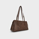 Charles/Keith25 Herbst Neues Produkt Retro Öl Wachs Lederseil Knoten Eins Schulter-Achselhöhlen-Tasche CK2-20782673 Destgiertes Kaffee Brown M.