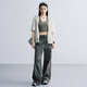 
MEIYANG Peanut Clothes No. 2 Cool Removable Hooded Three-dimensional Pleated Loose Light Gray S