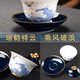 Langting Yafang White Porcelain Kung Fu Tea Set Household Complete Tea Tray Living Room Drinking Tea Cup Relief Wave Cover Bowl Teapot Relief Riding the Wind and Breaking Waves Tea Set 17 Pieces