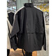 
Adidas jacket men's 2025 spring new fitness training sportswear stand collar windproof casual woven jacket top KC3892 black/white L