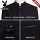 Playboy Brand Zhongshan Suit Suit for Young Men Slim Fit Chinese Stand Collar Suit Chinese Wedding Dress Banquet Chinese Style Black Single Top S (85-100Jin Jin is equal to 0.5kg)