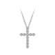 Issa Vera platinum cross necklace pt950 inlaid with moissanite diamonds for men and women lucky frame couple clavicle chain sweater chain platinum moissanite lucky frame necklace small size 4.9-5.1g