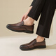 
Red Dragonfly Left Month Leather Shoes 25 Spring Soft Side Shoes Business Casual Shoes Cowhide Men's Shoes WTA15051 Brown 44