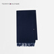 Tommy Hilfiger25 Neuer Herbst- und Winter Herringgräber Soft Pure Woll Metal Kleines Etikett Retro Quastenschal 13593 Marineblau DW6 Single Größe