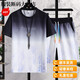 Montagut Light Luxury -Verlaufsfarb -Ice Seide Kurzschlärm Shorts Anzug Herren Sommer Dünner Jugend -Casual Sportset 9922 Set - Leichte lila m (ca. 105 ~ 120 Jin [Jin gleich 0,5 kg] kann getragen werden)