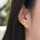 Lukfook Jewelry Gold Earrings Four Seasons Spring Flower Pure Gold Four-leaf Clover Earrings Price Approximately 1.23g