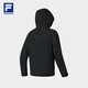 FILA Official Couple's Outdoor Jacket 2025 Autumn New Outdoor Sports Windproof Moisture Breathable Antibacterial Hooded Jacket for Men True Black-BK L 175/96A/L