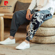 Pierre cardin spring and summer linen casual trousers Chinese style men's pants fat large size men's loose cotton linen harem lantern 983 white M Recommended 100-120 Jin [Jin equals 0.5 kg]