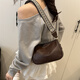 斜挎包女2025新款春夏bags真皮女包通勤包高级感精致单肩枕头包 咖色