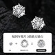 Lao Fengxiang Crown Diamond Platinum Earrings Women's Six-Prong Earrings Wedding Anniversary Gift for Girlfriend and Wife's Birthday Platinum Six-Prong Earrings-Diamond Car Flowers