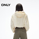 Only2025 Summer Nuevo diseño simple de alambre brillante chaqueta corta con capucha suelta para mujeres 125136032 A06 Invitado White M