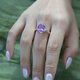 GEM STONE KING 4.61 carat amethyst diamond 925 silver colored gemstone ring ins fashion gift for girlfriend Chinese Valentine's Day gift US No. 8