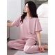 Pyjamas de coton modal pantalon d'été mince à manches courtes à manches courtes de grande taille des vêtements de grande taille 2025 Nouveau modèle H3527 (frais et doux et adapté à la peau) M [80110jin [Jin est égal à 0,5 kg]]]