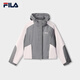 FILA Yang Mi's official women's woven jacket with the same style as Fila Fila 2025 autumn new fashionable loose hooded short jacket Yunzhi gray-DY XL 175/92A/XL