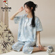 Tucano; Pajamá de pijama de manga corta de estilo carpintero de estilo carpintería para el estilo de algodón de algodón para el algodón de algodón de algodón para mujeres para el estilo delgado de verano se pueden usar fuera de LZZE9901 L (recomendado 95-115Jin [Jin equivale a 0.5 kg])