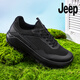 JEEP SPIRIT吉普男鞋夏季透气网面鞋新款复古商务运动男士休闲鞋 石墨黑 41