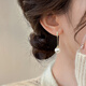 Auspicious God-given long tassel pearl earrings for women sterling silver 2025 new style earrings earrings slimming face earrings long tassel pearl earrings
