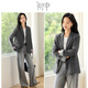Chu Shen Spring and Autumn Blazer Women's Versatile Lapel Collar Fashion Spliced Striped Cuffs Commuting Casual Jacket S43U023