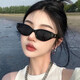 [GM same style] 2025 cat-eye sunglasses for men and women with high-end sun protection sunglasses trendy big face slimming glasses 838 beige frame gray film not polarized