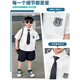 G.DUCKKIDS Little Yellow Duck Boys Suit Summer College Style Children's Suit Performance Suit Boys White Shirt Black Pants Two-piece Set White Shirt + Black Pants + Tie 140 Recommended for 9 to 10 years old [130-140cm]cm