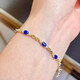 HEEKAIYI Sapphire Bracelet for Women Royal Blue 18k Gold Diamond Bracelet Chinese Valentine's Day Birthday Gift for Wife and Girlfriend Selected 3.2 Carat/Royal Blue