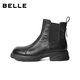 Belle rétro Color Couleur plissée Chelsea Boots Women's 2025 Hiver Nouvelle texture Boots décontractés B2888DD5 PRE-vente noir 38
