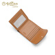 Jinlilai light luxury temperament women's bag fashionable short wallet PVC retro printed women's small card bag wallet versatile brown coffee