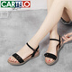 CARTELO Sandals for women 2025 summer new fashion fairy style flat shoes soft sole comfortable one-length strap women's Roman shoes trendy 838 beige 35