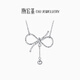 Chao Acer bow platinum necklace women's pendant clavicle chain chain birthday gift priced at 100 yuan C about 2.15g chain length about 45cm