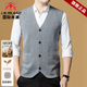 International Milan autumn and winter new 100% pure wool cardigan sleeveless vest middle-aged solid color V-neck sweater bottoming top dark gray genuine Ordos made XL (175) Recommendation 130-155Jin Jin equals 0.5 kg