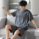 
Yalu pajamas men's summer short-sleeved summer style modal thin style teenagers can wear summer men's home clothing suit QDM3519# L