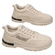 
Jingpu Fei men's shoes for spring breathable and odor-proof canvas shoes lightweight and versatile thick-soled casual sports trendy shoes CF9906 khaki 42
