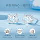 QMXDS999 sterling silver cute cat earrings for women with sparkling diamond cartoon mini ear sticks for sleeping, no need to pick off, cute ear care gifts for girlfriends, cute cat earrings