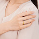 Laomiao gold 18K gold sparkling ice ring sparkles brightly