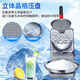Jingyan manual ice shaver, household small smoothie machine, ice crusher, commercial stall continuous ice machine, hand-cranked hail ice machine, upgraded model - double cover, double knives, adjustable thickness | strengthened motor | double cover splash-proof, upgraded and heightened body | fine ice recommendation | 3 seconds ice crushing