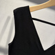 Viainos [Same Model in Shopping Mall] Ainos Women's Clothing Mall The same 2025 Summer New Sleeveless High Waist Dress 9866 Black XL