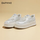 Daphne Fashion Casual Shoes Women 2025 Breathable Small White Shoes Women's Shoes New Four Seasons High-Enhanced Sponge Cake Thick Sole Board Shoes Women Beige 37
