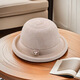 Woodpecker Thin Knitted Basin Hat Women's Fashion Versatile Hollow Top Hat Sun Hat Sun Protection Hat Leather Pink M (56-58cm)
