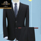 Classic car men's three-piece suit formal loose business casual suit middle-aged dad's suit wedding suit groomsmen large size three-button navy blue (jacket + pants + tie) XL 180 (recommended 140-160 Jin Jin equals 0.5 kg)