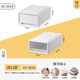 Kleiderschränke im Schubladenstart für den Schubladen im Haushalt Haushalt Transparent Aufbewahrungsbox Unterwäsche Finishing Box Dicked Capacity Clothing Storage Box 45-3523 (weiß) Feste Farbschublade 1
