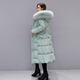 Austrian down jacket women's winter new fashion thickened fox fur mid-length knee-high trendy jacket green XL
