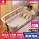 Camino para bebés Cama grande Bed BB Cama plegable Mesa de pañales de levantamiento móvil portátil Cuna Tuya Aluminio Aleación Estandaridad Palma de coco Látex Almohadilla