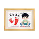 卡驰慕宁宝宝胎毛脐带相框纪念品diy【DIY留纪念】纪念新生儿手脚印泥自制 胡桃色（A款-男孩）【我百天啦】印台 A4