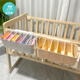 Crib Side Storage Hanges Korbwindel Windel Aufbewahrungstasche Kopf Hängebeutel Bett Zaun Partition Aufbewahrungsbox [5 Teile von Partitionen verstellbar] Weiß