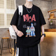 QLTQZQ Trendy kurzärmeliges T-Shirt für Jungen, Schüler der Junior High School, runde Hals weiße halbe Ärmeln Teenager Sommerkleidung Top 7027 Weiß (einzelnes kurzärmeliges) Qualitäts-Upgrade M 80-95 Jin [Jin gleich 0,5 kg]